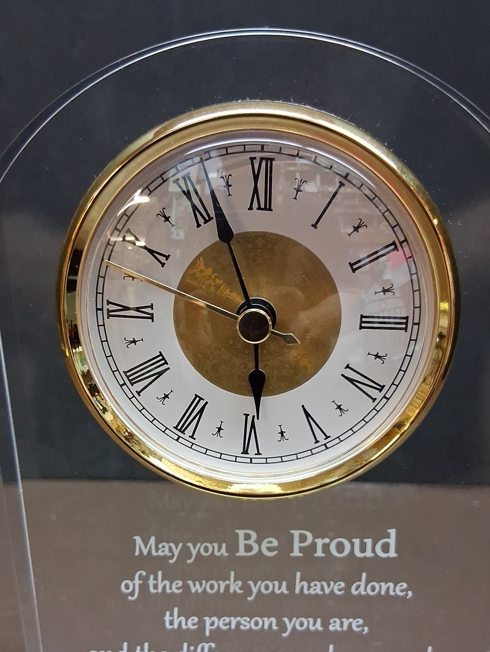 Beautiful Retirement Acrylic Clock With Second Hand. Keeps perfect time. - Picture 2 of 7